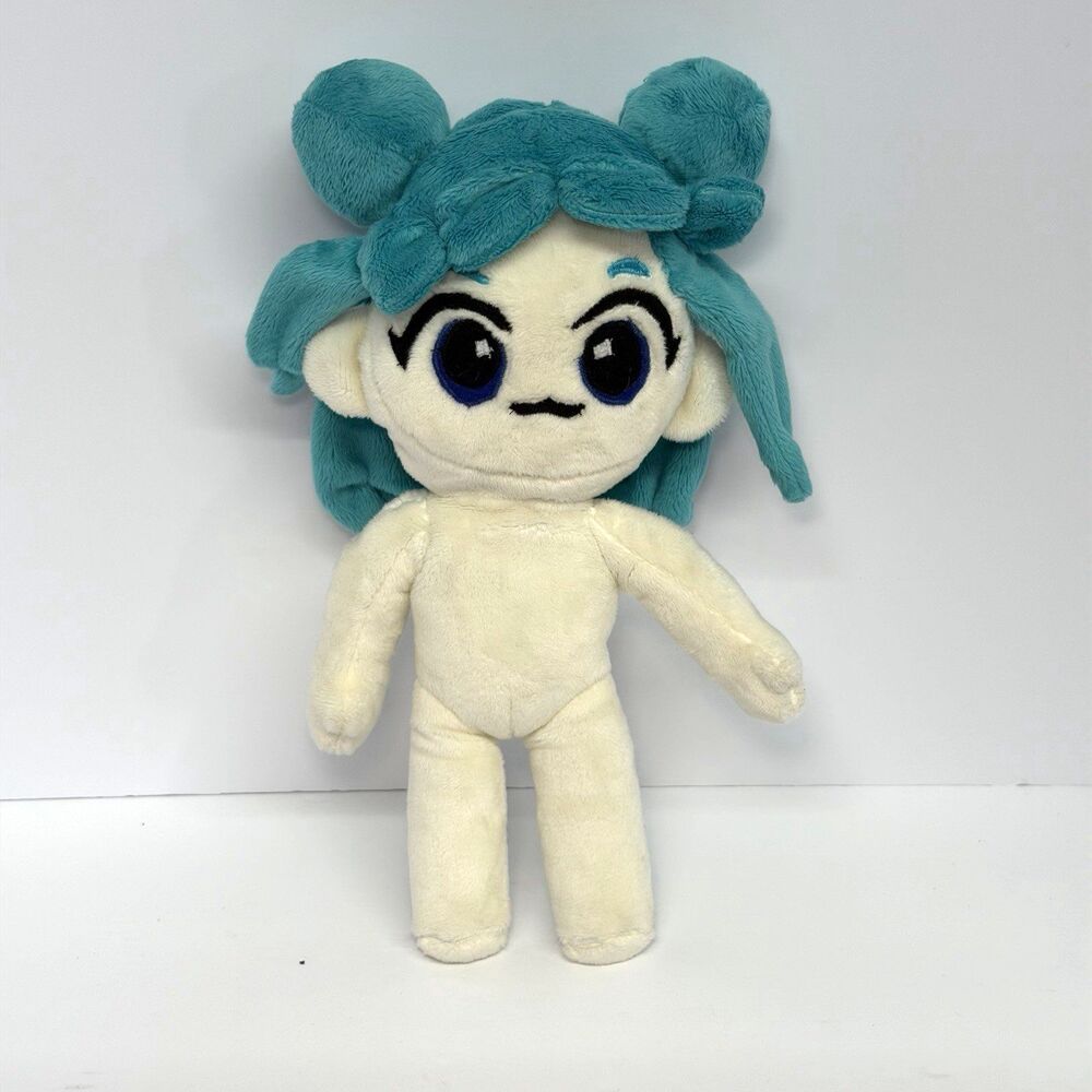 Anime Chibi Plush Doll Teal Blue Hair Kawaii Plushie Stuffed Character 11"